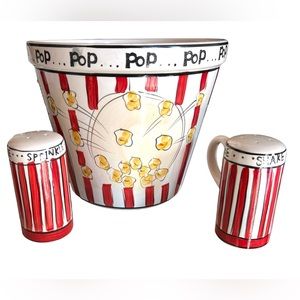 Kitchen Prep 101 by Tabletops Unlimited Ceramic Popcorn 3 piece set